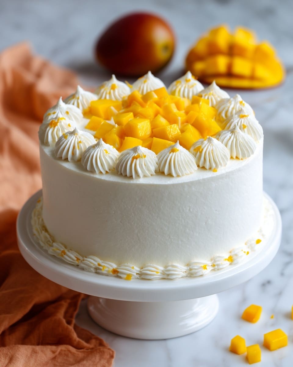 Mango Cake with Cream Cheese Frosting and Mango Filling Recipe