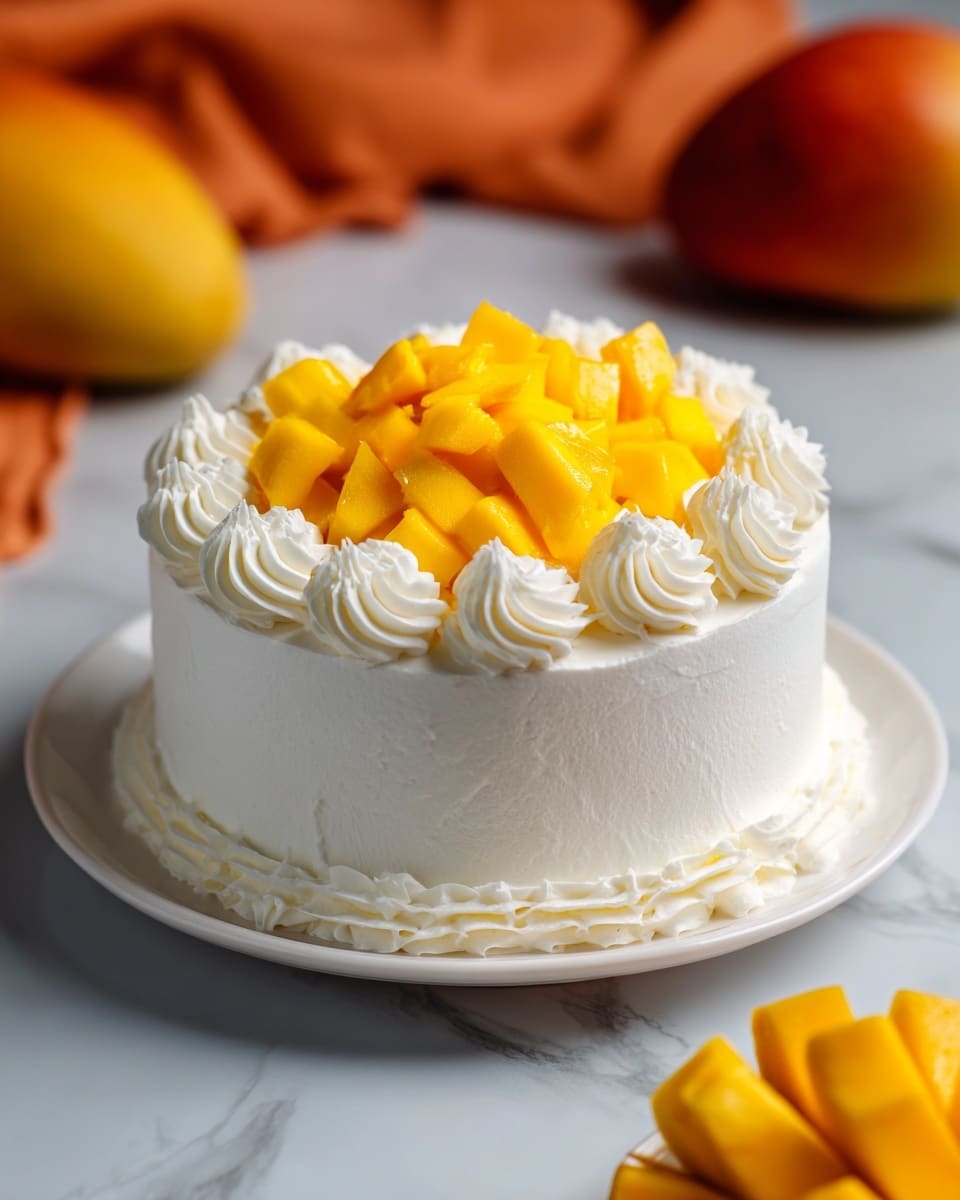 Mango Cake with Cream Cheese Frosting and Mango Filling Recipe