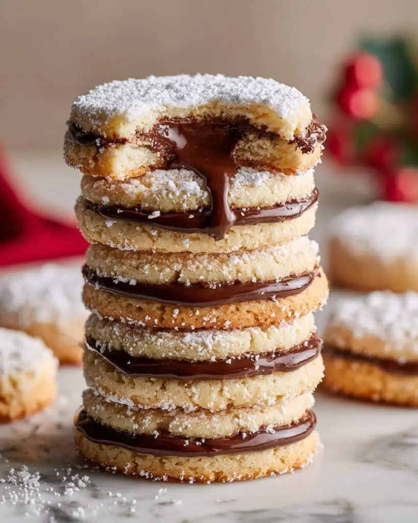 Nutella Shortbread Sandwich Cookies Recipe