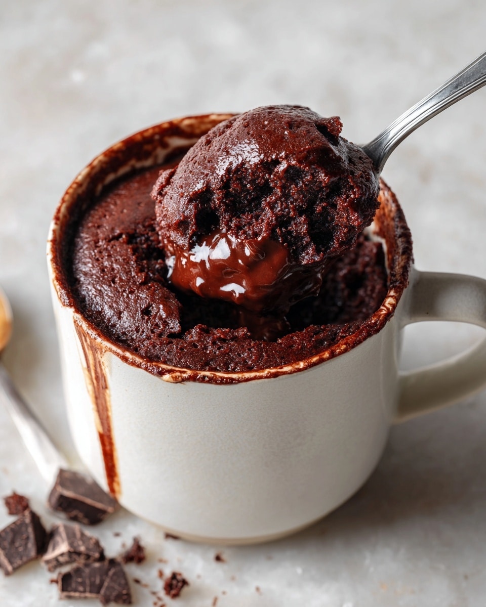 Chocolate Mug Cake with Peanut Butter and Chocolate Chips Recipe