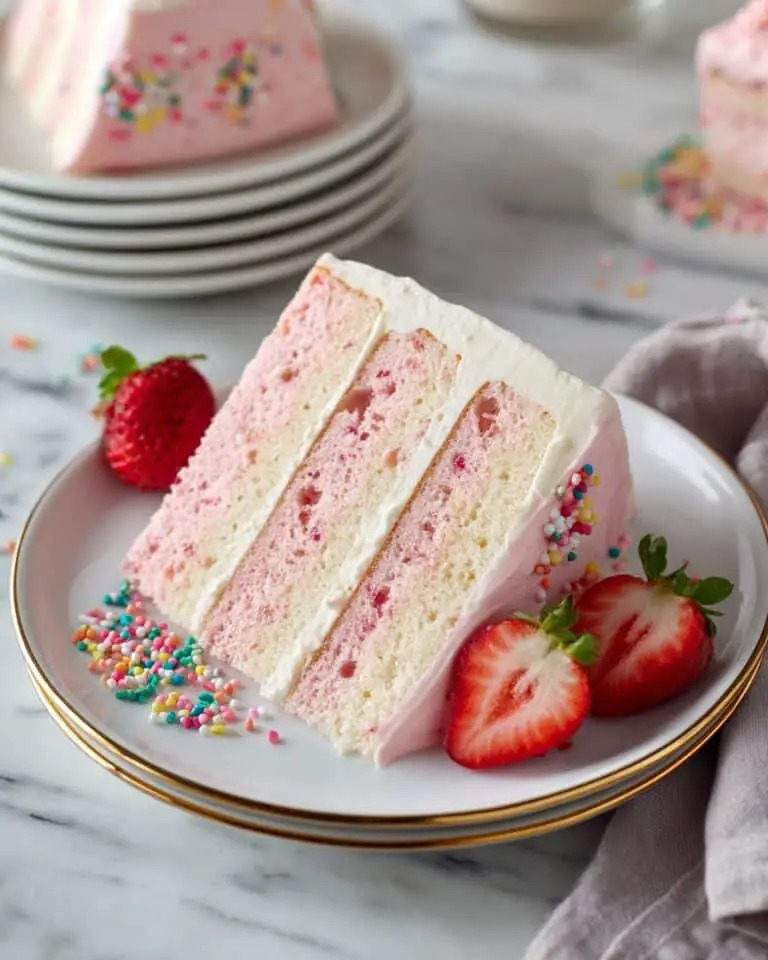 Pink Strawberry Layer Cake Recipe