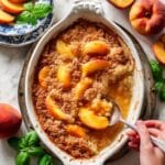 Southern Peach Cobbler with Fresh Peaches and Basil Recipe