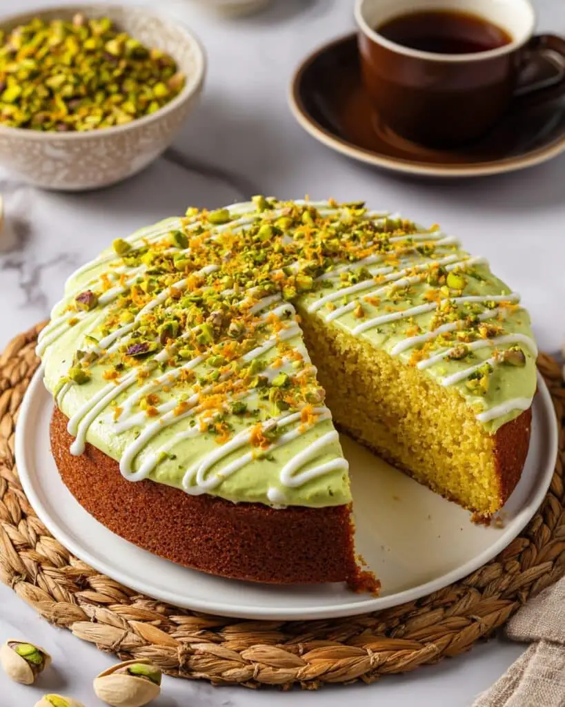 Pistachio Ricotta Cake with White Chocolate and Orange Zest Recipe