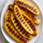 Grilled Plantains with Honey Peanut Butter Dip Recipe