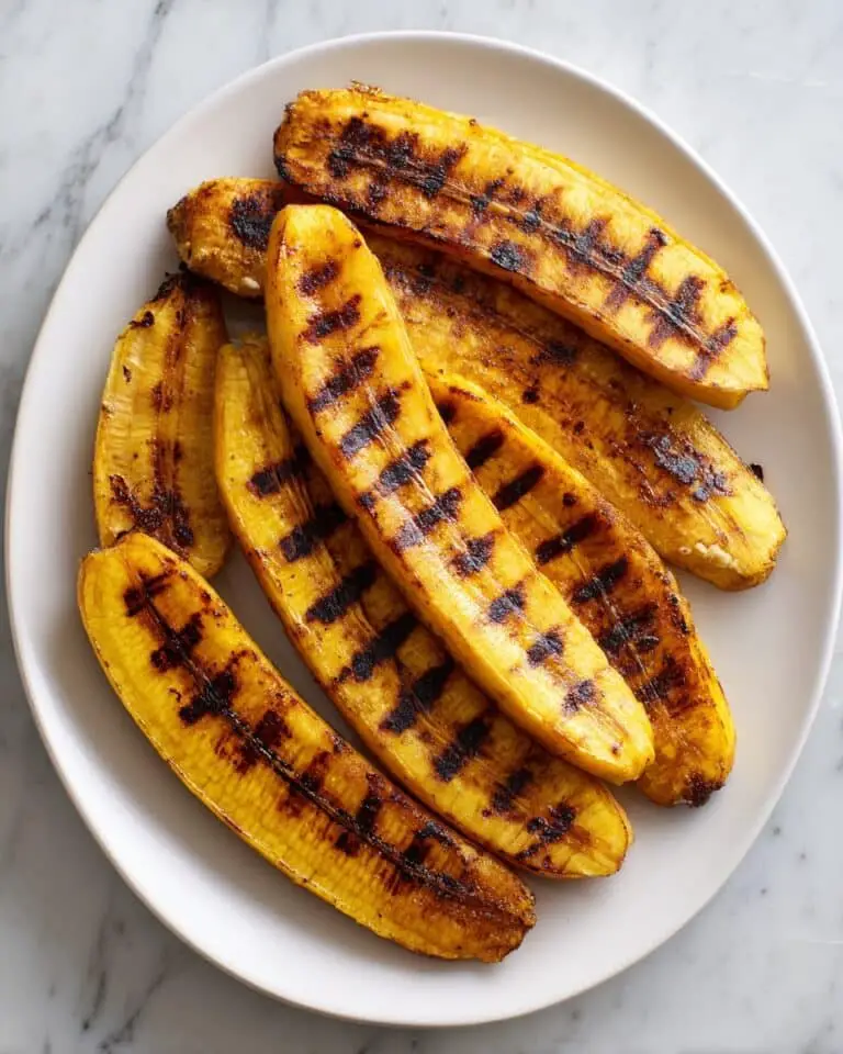 Grilled Plantains with Honey Peanut Butter Dip Recipe