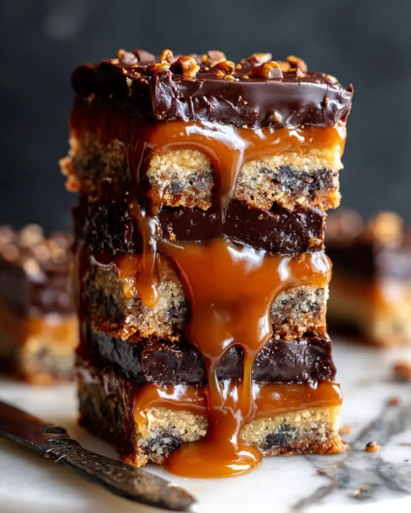 Mocha Caramel Crunch Chocolate Chip Cookie Bars Recipe
