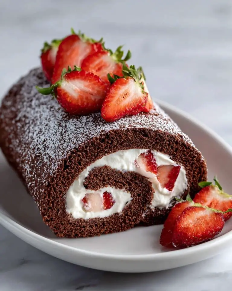 Strawberry Chocolate Roll Cake Recipe