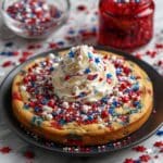 Air Fryer Pizookie with Red, White, and Blue Baking Chips Recipe