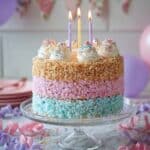 Rainbow Rice Krispie Treat Cake Recipe