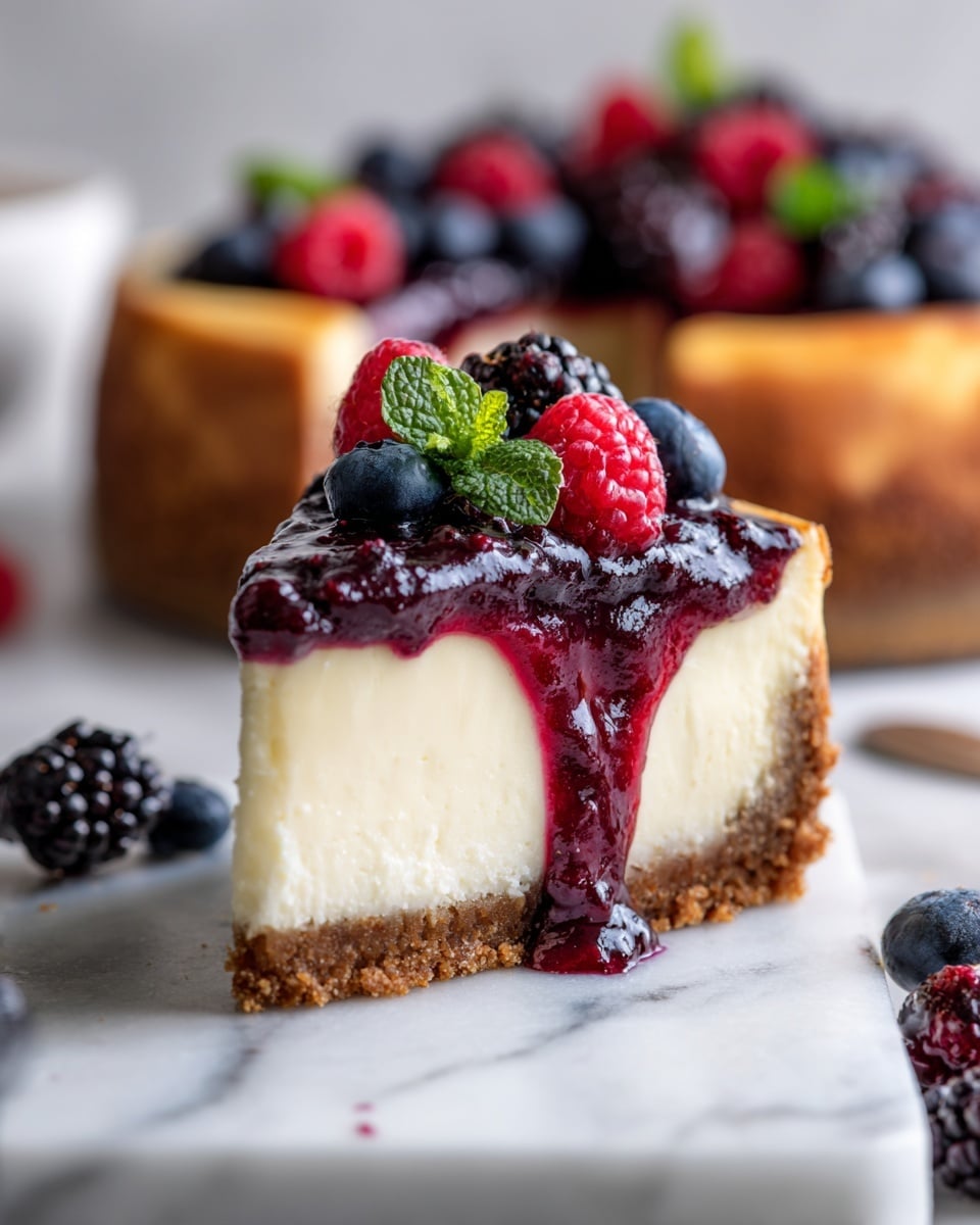 Italian Ricotta Cheesecake with Fresh Berry Sauce Recipe